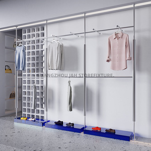 <span class=keywords><strong>Appendiabiti</strong></span> da Terra in Acciaio Inox con Mensola Portascarpe, Montaggio <span class=keywords><strong>a</strong></span> <span class=keywords><strong>Soffitto</strong></span>, Design Moderno - Product Image 1