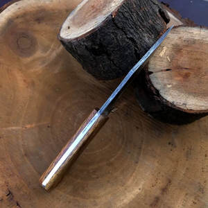 Couteau de chasse damas fait à la main avec manche en bois avec gaine en cuir meilleur couteau de chasse - Product Image 5