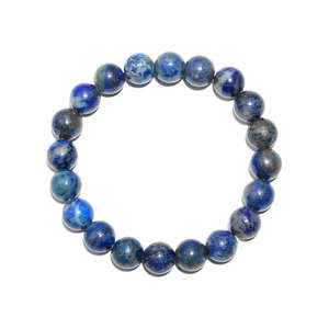 Lapis Bead 8 mm Smooth Round Crystals <b>Bracelet</b> 7 Inches <b>Ball</b> Shape for Gift - Product Image 3