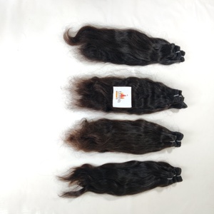 100% Natural sin procesar cutícula alineada tejido Color negro indio extensiones de onda profunda cabello humano de mujer barato para peinar - Product Image 5