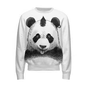 Sudadera Extra Grande de Forro Polar para Hombre, Corte Regular, Impresión de Logotipo Personalizado, Diseño de Panda Adorable, Sudadera para Hombre y Mujer - Product Image 1