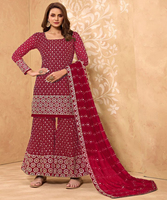 Nouvelle Collection de Salwar Kameez Indiens pour Femmes, Style Anarkali, en Viscose, Rayonne, Soie, Lin et Tissu Filet, Brodés et Ornés de Pierres, pour Tenues de Soirée de Créateur