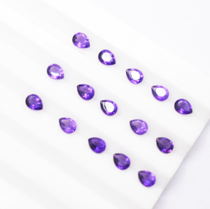 Pierres précieuses en améthyste naturelle, facettées en forme de poire, calibrées, tailles pour la fabrication de bijoux, pierres en vrac, 4x3 mm, améthyste africaine facettée en forme de poire - Product Image 3