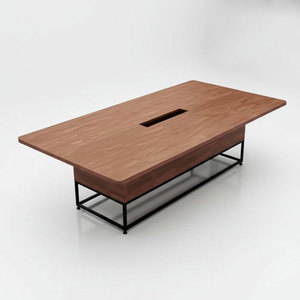 Modern Minimalist Rectangle <b>Office</b> Meeting <b>Table</b> 240x120cm with Rubberwood Legs BH68010 - Product Image 1
