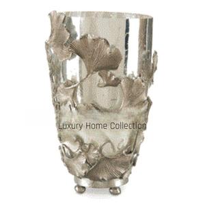 Stylish Shiny Polished Silver Color Minimalist <b>Vase</b> <b>Set</b> of 2 Vintage Style Home Decorative for Living Room and Balcony Supplies - Product Image 2