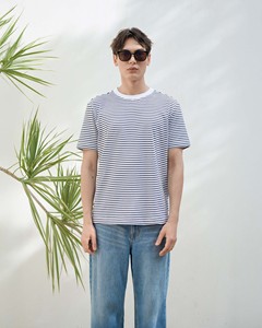 Camiseta Formal de manga corta para hombre, color sólido, corte Regular, tejido de punto de algodón 100%, rutina ecológica de Vietnam - Product Image 1