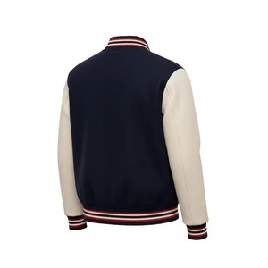 Chaqueta Universitaria Personalizada, Chaqueta Varsity con Cuerpo de Lana y Mangas de Cuero PU, Chaqueta de Béisbol Retro con Parches de Letras para Hombre - Product Image 6