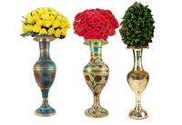 Vases à fleurs en laiton de haute qualité, robustes, gravés et embossés, taille et couleur personnalisables, écologiques et légers