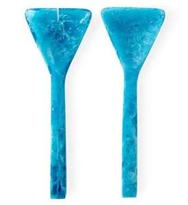 Serveur à salade en résine à long manche pour remuer et mélanger, passe au lave-vaisselle, design artistique, vaisselle de table artisanale pour offrir en cadeau - Product Image 1