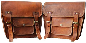 Paire de sacs de vélo vintage en cuir pour femme, sacoche à bandoulière avec bouton, décoration, cadeau de Noël unique pour le printemps, l'automne et l'été. - Product Image 2