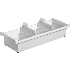 HAN DIN A7 Bandeja para Tarjetas de Visita Horizontal, Capacidad para 1.300 Tarjetas, 12.8 x 6.6 x 34.6 cm, Poliestireno Gris Claro con 2 Placas de Soporte - Product Image 1
