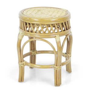 Tabouret de gingembre en osier de rotin fait à la main entièrement assemblé confortable et élégant - Product Image 5