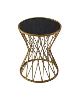 Mesa de centro de nuevo estilo con tapa de mármol negro, mesa de centro de metal recubierta de oro de nuevo diseño para decoración del hogar, mesa de centro de lujo - Product Image 1