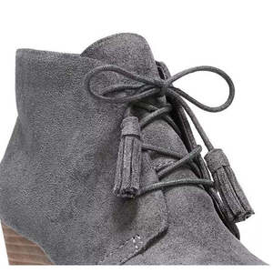 Botines de cuña Dakota para mujer Dr. Scholl's, de caña media alta, con cordones, punta puntiaguda, color gris oscuro, talla 7.5 M, transpirables para otoño - Product Image 2