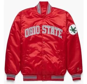 Veste Letterman en satin personnalisable Options de couleurs vives avec col et poignets côtelés - Product Image 3