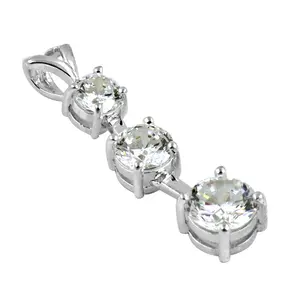 Collar con Colgante de Plata 925 con Circonita Cúbica, Collar de Cristal para Mujer - Product Image 2