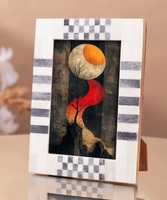 Cadre photo en métal et os naturel de style américain fait à la main pour la décoration de la maison, de l'hôtel et du salon