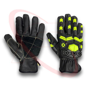 Guantes de seguridad mecánicos resistentes a cortes de protección contra impactos en campos petrolíferos de cuero de cabra OEM Schlagschutzhandschuhe - Product Image 1