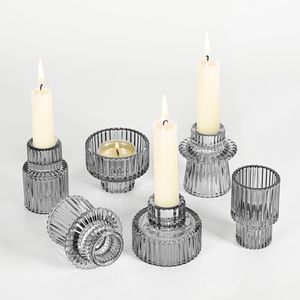 Round <b>glass</b> <b>candle</b> <b>holder</b> design for gifting to friends family weddings housewarming events birthdays and celebrations - Product Image 2