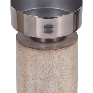 Ensemble de 3 bougeoirs en bois à forte demande avec bras et base en métal Look étonnant Design Christmas and Home Decor Tabletop - Product Image 3