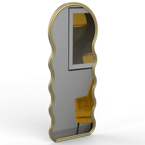 Miroir mural décoratif en fonte d'aluminium moderne et minimaliste pour salle de bain, soigneusement moulé, fini pour la décoration intérieure - Product Image 1