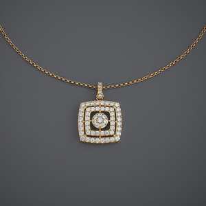 Collier Bohème Tendance 185690 Chaîne à Maillons Géométriques avec Diamant Plaqué Or & Rhodium Symbole Chrétien pour Fête - Product Image 1