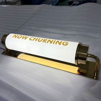 Boîte lumineuse publicitaire extérieure personnalisée en acrylique tubulaire rond, enseignes lumineuses LED, texte en acrylique, boîte lumineuse cylindrique lumineuse