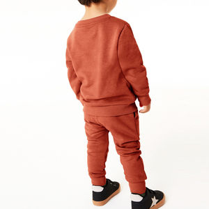 2025 à la mode deux pièces surdimensionné enfants survêtement ensemble/en gros solide plaine hiver personnaliser Logo unisexe enfants survêtement ensembles - Product Image 2