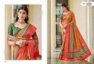 Vipul Ridhima Pure Silk Saree Material Fournisseur pour les vêtements indiens et pakistanais à Mumbai - Product Image 6