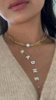 Collier de perles en nacre naturelle élégant et personnalisé de qualité supérieure, avec chaîne plaquée or et perles d'eau douce, bijoux pour femmes