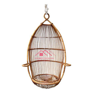 Venta caliente silla colgante de caña tejida a mano con cojín suave Columpio de ratán patio jardín columpio colgante interior - Product Image 5