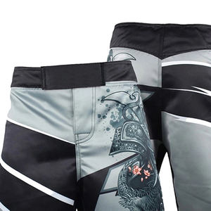 Pantalones cortos de MMA con logotipo personalizado de alta calidad, ropa competitiva de boxeo y artes marciales con técnicas lavadas al mejor precio - Product Image 5