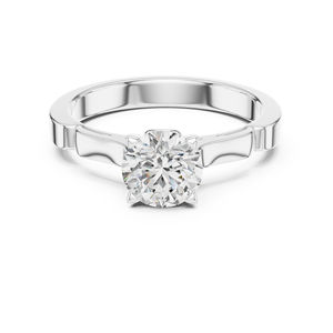 Bague solitaire en or blanc 14 carats avec diamant de laboratoire de 1 carat |   Bague en diamant de style vintage certifiée IGI pour le bureau |   Nouveau diamant - Product Image 1