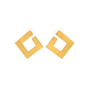 Pendiente cuadrado de gema, pendientes de plata de ley 925 con forma cuadrada, novedad - Product Image 1