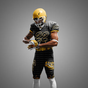 2025 Mejor precio Paquete de fútbol americano juvenil OEM ODM Uniforme de equipo personalizado XL Niños Tops Número SUBLIMACIÓN Impreso - Product Image 4