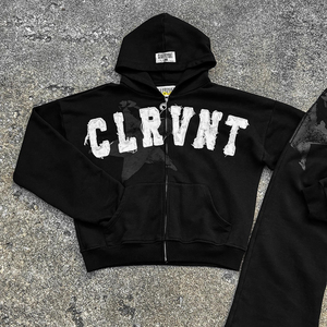 Derniers vêtements décontractés écologiques de bonne qualité Broderie de détresse logo personnalisé Étiquette personnalisée Survêtement pour hommes - Product Image 2