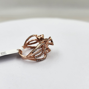 Anillo de Diamantes Certificado IGI de Oro Rosa y Blanco de 14K de 12 Piezas para Mujer, con Diseño Moderno para Fiestas y Uso Étnico - Product Image 4