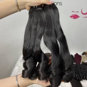 Fungmi ผมต่อจากเวียดนามแท้100% ผม Remy หยิกเด้งสีดำธรรมชาติมัดคู่ผมมนุษย์ทอ100กรัม - Product Image 2