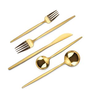 Ensemble d'argenterie or mat Oliviola Couverts en acier inoxydable Service de couverts Ustensiles de cuisine en satin Passe au lave-vaisselle - Product Image 4