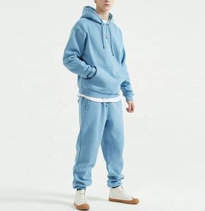 Chándal de lana de algodón de invierno para hombre Sudadera de dos piezas con pantalones Jogger para entrenamiento de gimnasia y uso diario - Product Image 1