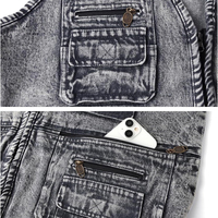 Chaleco Vaquero Informal para Hombre, Personalizable, de Alta Calidad, Transpirable, de Secado Rápido, Ligero, con Cierre de Cremallera, para Verano