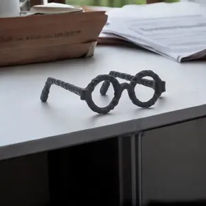 Sagebrook Home Decorative Glasses Sculpture Black <b>Metal</b> Artistic Eyeglasses Tabletop <b>Ornament</b> Unique Home Decor Accent Piece - Product Image 1