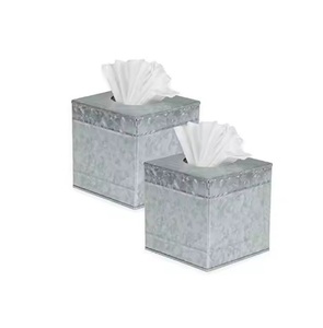 Wholesale Metal Tissue Storage Box SET of 2 Top Quality Iron Tissue Box Decorative Galvanised Napkin Box Indian - Product Image 1