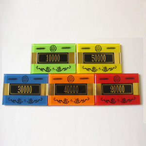 Plaques de briques de poker en cristal personnalisables Motif de conception personnalisée Logo de couleur personnalisé Qualité de casino professionnel de taille personnalisée - Product Image 1