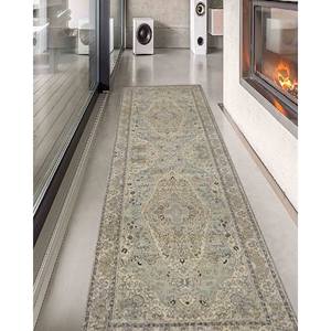 Green Vintage Design Oushak Style <b>Runner</b> Rug: Non-Slip, Machine <b>Washable</b>,Nonwoven Thin Rug - Product Image 5