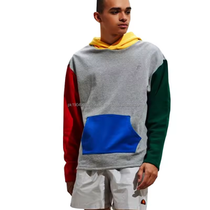 Fabricants de sweats à capuche en coton molletonné à blocs de couleur, coupe ample, style boxy, en tissu français, pour vêtements personnalisés - Product Image 3