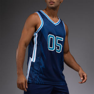 Maillot de basket-ball personnalisé en gros de haute qualité à séchage rapide respirant débardeur vêtements de basket-ball impression numérique 100% polyester tout - Product Image 3