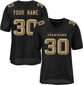 Venta al por mayor de encargo del bordado transpirable de secado rápido de talla grande OEM servicio de manga holgada estilo de fútbol americano Jerseys - Product Image 1