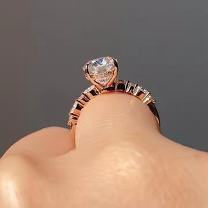 Oval Cut Lab Grown Diamond Hidden Halo And Pave Setting Engagement <b>Ring</b> 18K white Gold Wedding Diamond Jewelry - Product Image 4