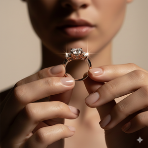 Bague de fiançailles VBR JEWELS pour femme en or massif 18 carats avec diamant de laboratoire taille brillant certifié IGI, plaqué rhodium, diamant de luxe - Product Image 4